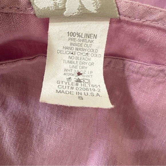 Match Point 100% Linen Bell Sleeve Top High Low small Lagenlook Ruffle Hem - Picture 7 of 8